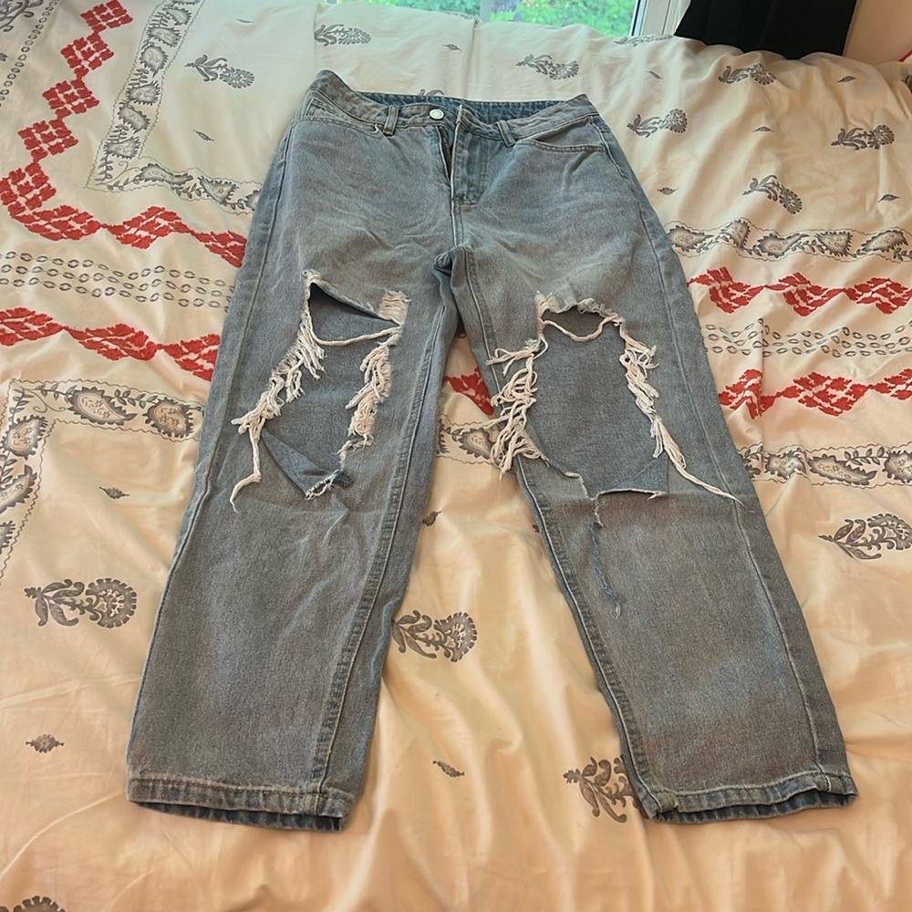 Light wash ripped jeans
